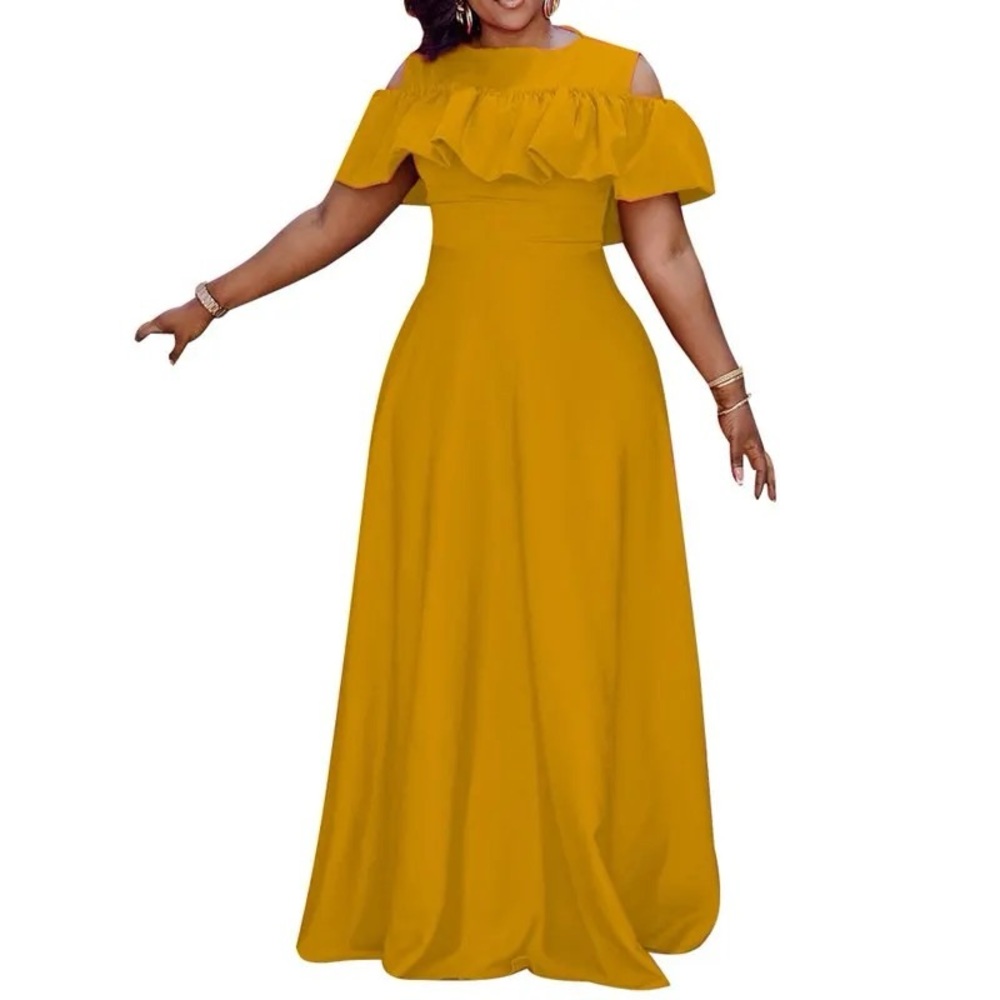 Maxi Yellow Women’s Long Dress Size S Regular